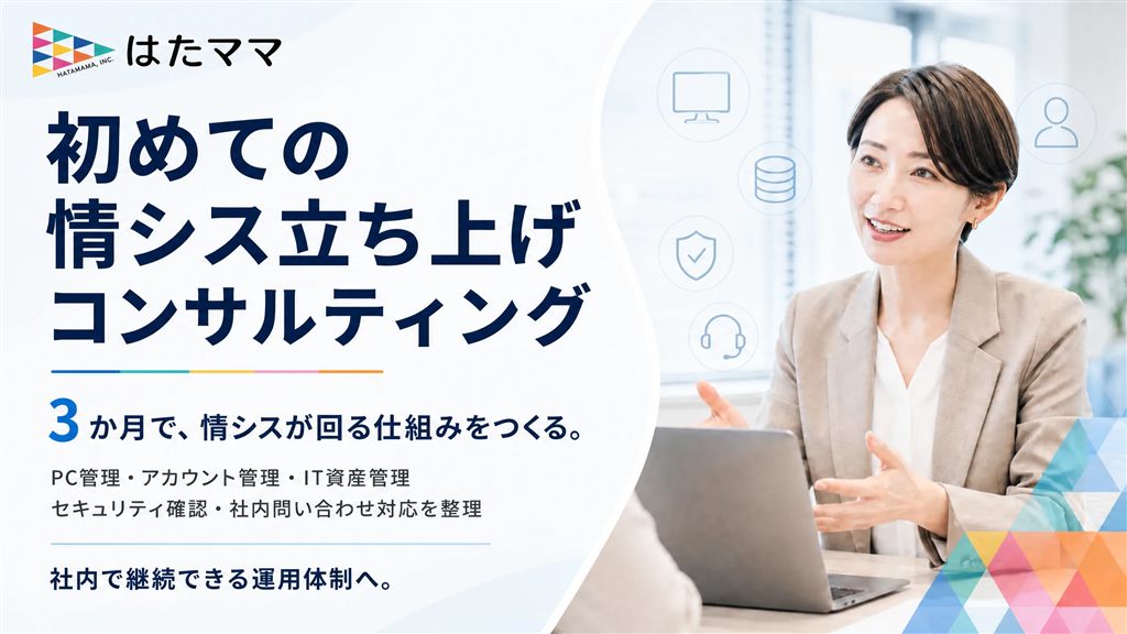 初めての情シス立ち上げコンサルティング 3か月で、情シスが回る仕組みをつくる。